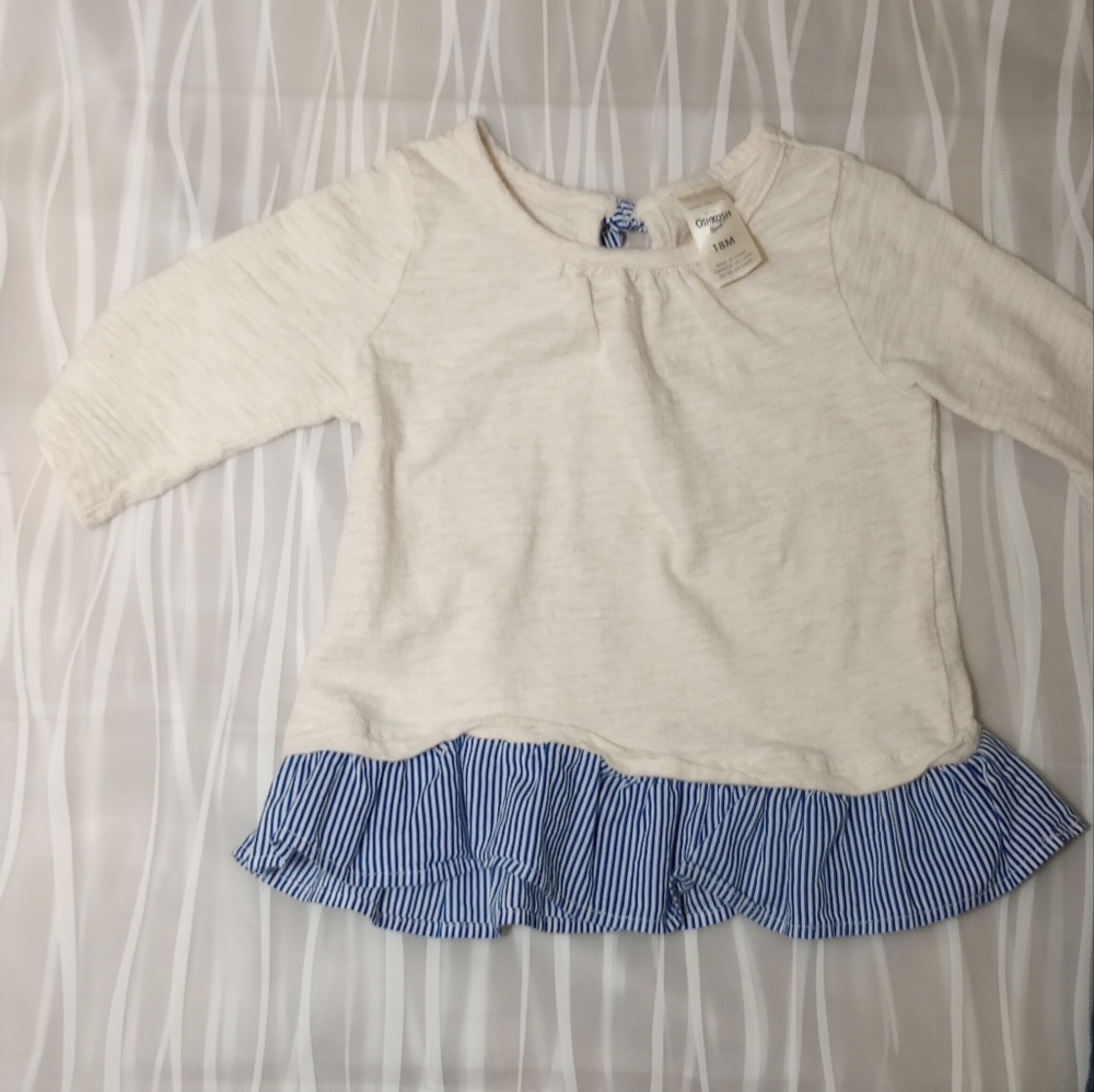 Oshkosh B'gosh Two piece Set Blue White Denim Size 18M - Picture 4 of 12